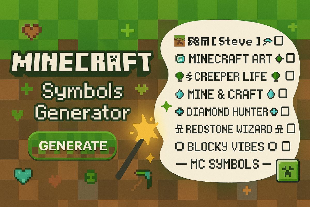 Minecraft Symbols ⛏️ 🧱 🌳 | Copy & Paste Blocks, Items & Game Symbols